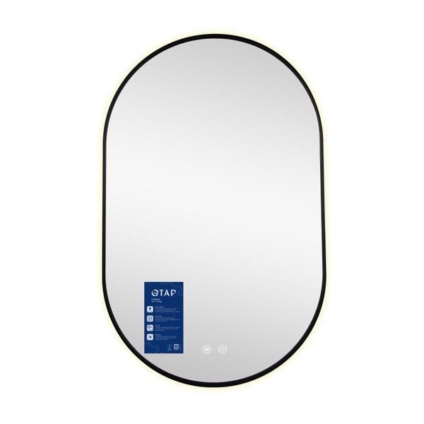 Дзеркало Qtap Scorpio (SC1) з LED-підсвічуванням Touch, з антизапотіванням, з димером, рег. темп. кольору (3000-6500K) Black QTSC500800 SD00055400 фото