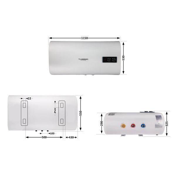 Водонагрівач електричний Thermo Alliance 100 л плоский горизонтальний, мокрий ТЕН 2 кВт (0,8+1,2) DT100H20G(PD) SD00032266 фото